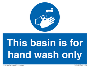 Basin for hand wash only